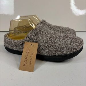 PEDOQU Men's Two-Tone Memory Foam House Slippers Slip on Clogs Shoes size 8 new